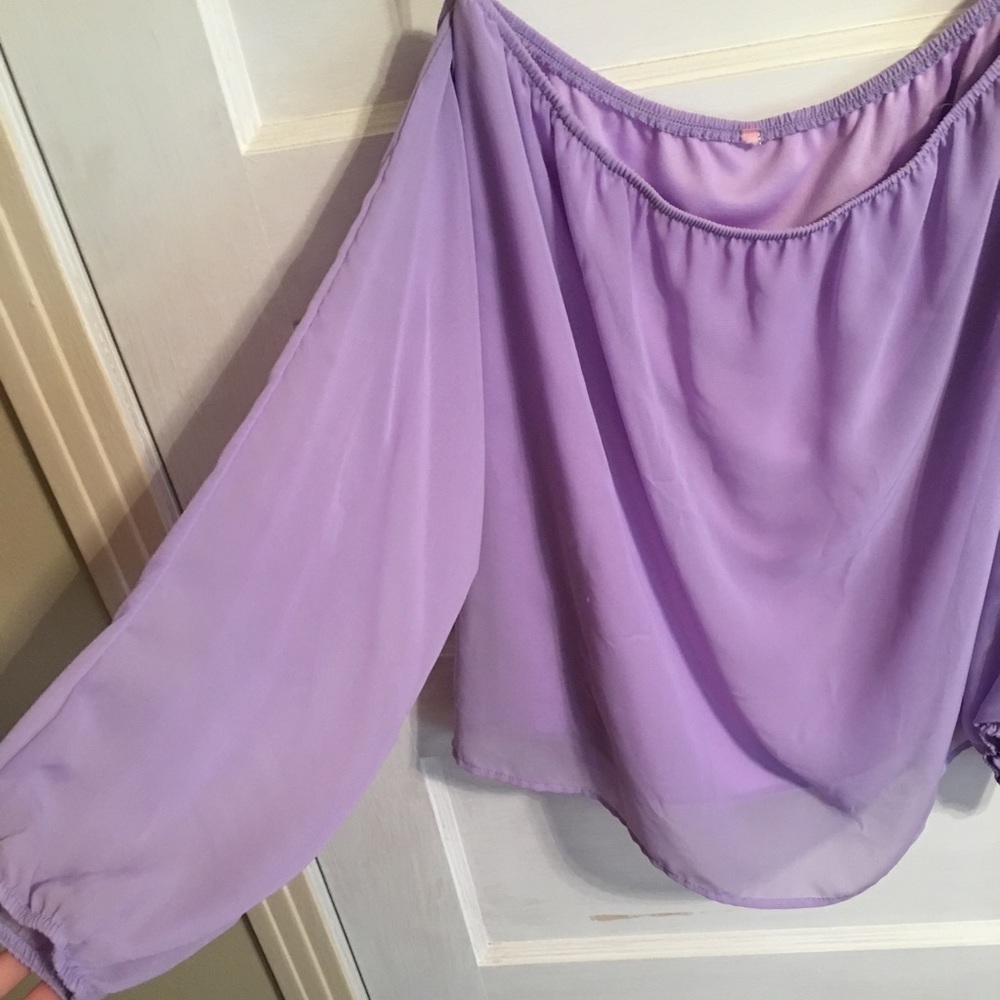 Purple Cold Shoulder Top